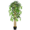 HOMCOM 5FT Artificial Bamboo Tree, Fake Plant with 1095 Leaves, Greenery Plant in Nursery Pot for Indoor and Outdoor, Green