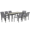 Outsunny 9 Pieces Patio Dining Set, Outdoor Dining Set with Easy Clean Tabletop & Stackable Breathable Chairs, Patio Table and Chairs Set for Backyard, Garden, Poolside