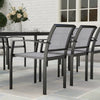 Outsunny 9 Pieces Patio Dining Set, Outdoor Dining Set with Easy Clean Tabletop & Stackable Breathable Chairs, Patio Table and Chairs Set for Backyard, Garden, Poolside