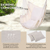 Outsunny Hammock Chair Swing Hanging Macrame Chair Cotton w/ Two Soft Seat Cushions, for Bedroom Indoor Outdoor Ideal Gift for Kids Lover Birthday Present, White