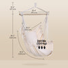 Outsunny Hammock Chair Swing Hanging Macrame Chair Cotton w/ Two Soft Seat Cushions, for Bedroom Indoor Outdoor Ideal Gift for Kids Lover Birthday Present, White