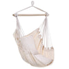 Outsunny Hammock Chair Swing Hanging Macrame Chair Cotton w/ Two Soft Seat Cushions, for Bedroom Indoor Outdoor Ideal Gift for Kids Lover Birthday Present, White