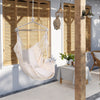 Outsunny Hammock Chair Swing Hanging Macrame Chair Cotton w/ Two Soft Seat Cushions, for Bedroom Indoor Outdoor Ideal Gift for Kids Lover Birthday Present, White