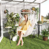 Outsunny Hammock Chair Swing Hanging Macrame Chair Cotton w/ Two Soft Seat Cushions, for Bedroom Indoor Outdoor Ideal Gift for Kids Lover Birthday Present, White