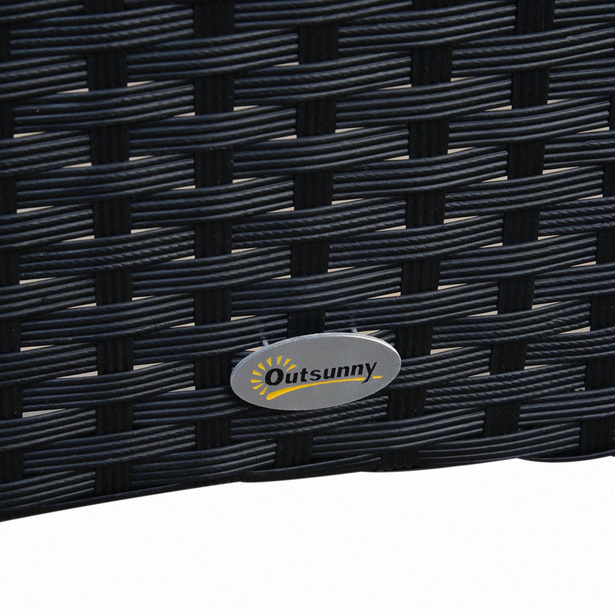 Outsunny 7 Pieces Patio Dining Set, Wicker Outdoor Furniture Set with Removable Cushions, Glass Top Dining Table, Rattan Patio Table and Chairs for Garden Poolside Backyard, Black