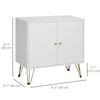 HOMCOM Modern Storage Cabinet with Double Doors, Sideboard Buffet Cabinet with Golden Hairpin Legs and Adjustable Shelves for Living Room, White