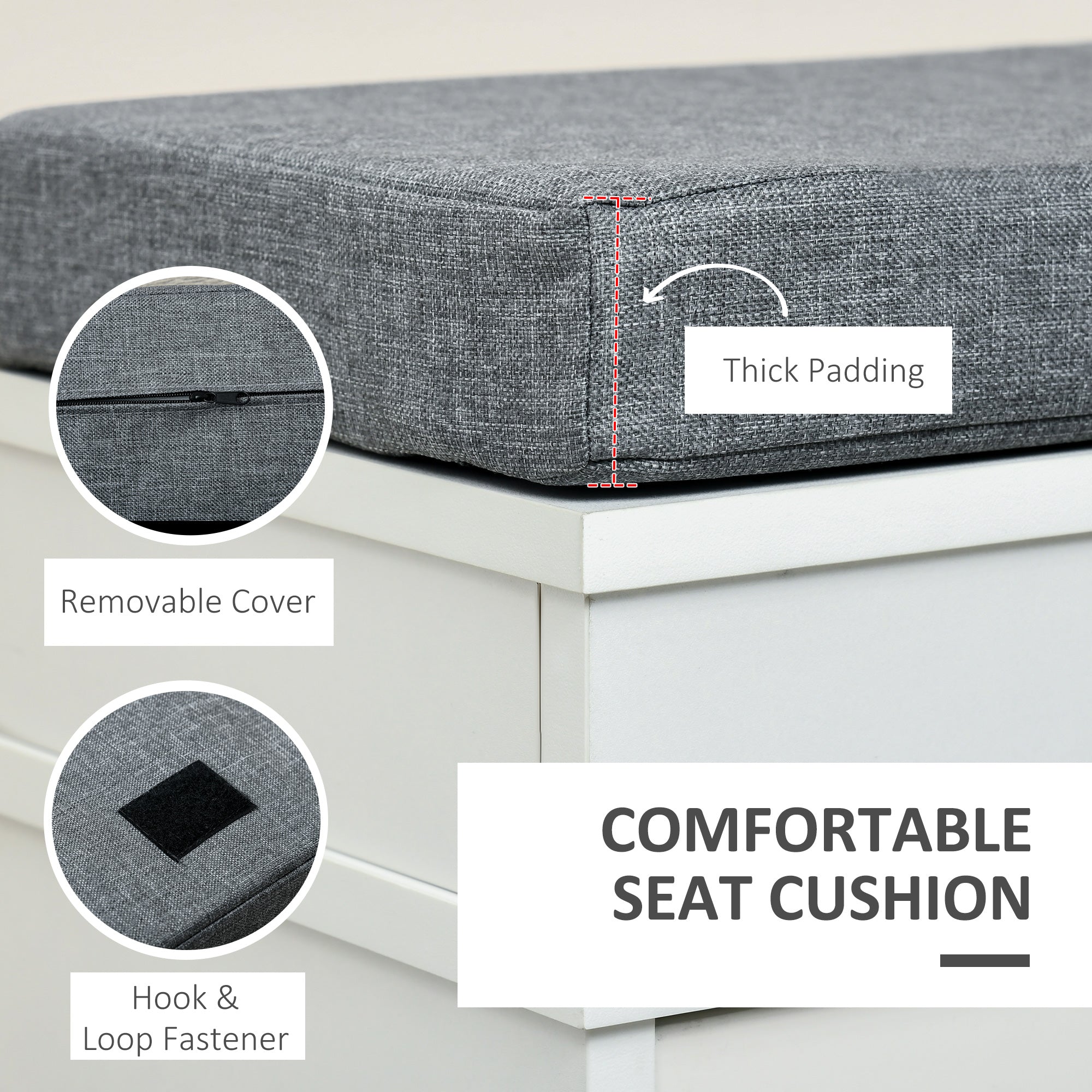 HOMCOM Shoe Bench, Shoe Storage Bench for Entryway, Entrance Bench with Cushion, 2 Flip Drawers and Adjustable Shelf for Hallway, Holds 8 Pairs, White