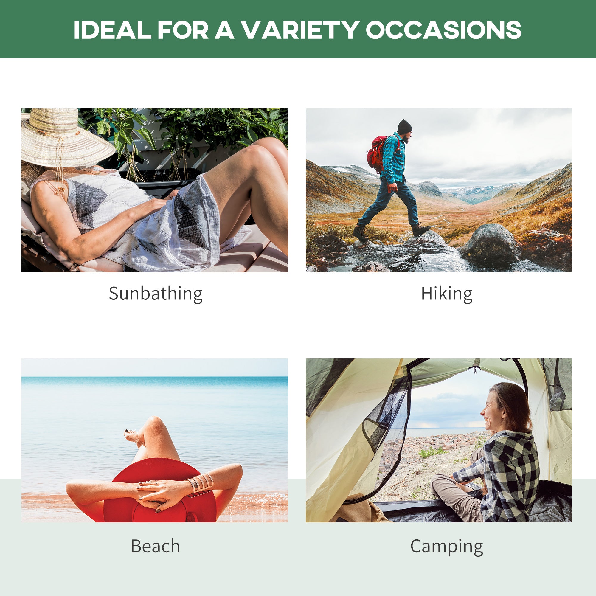 Outsunny Folding Camping Cot for Adults Portable Outdoor Sleeping Bed for Office Beach Home, Green