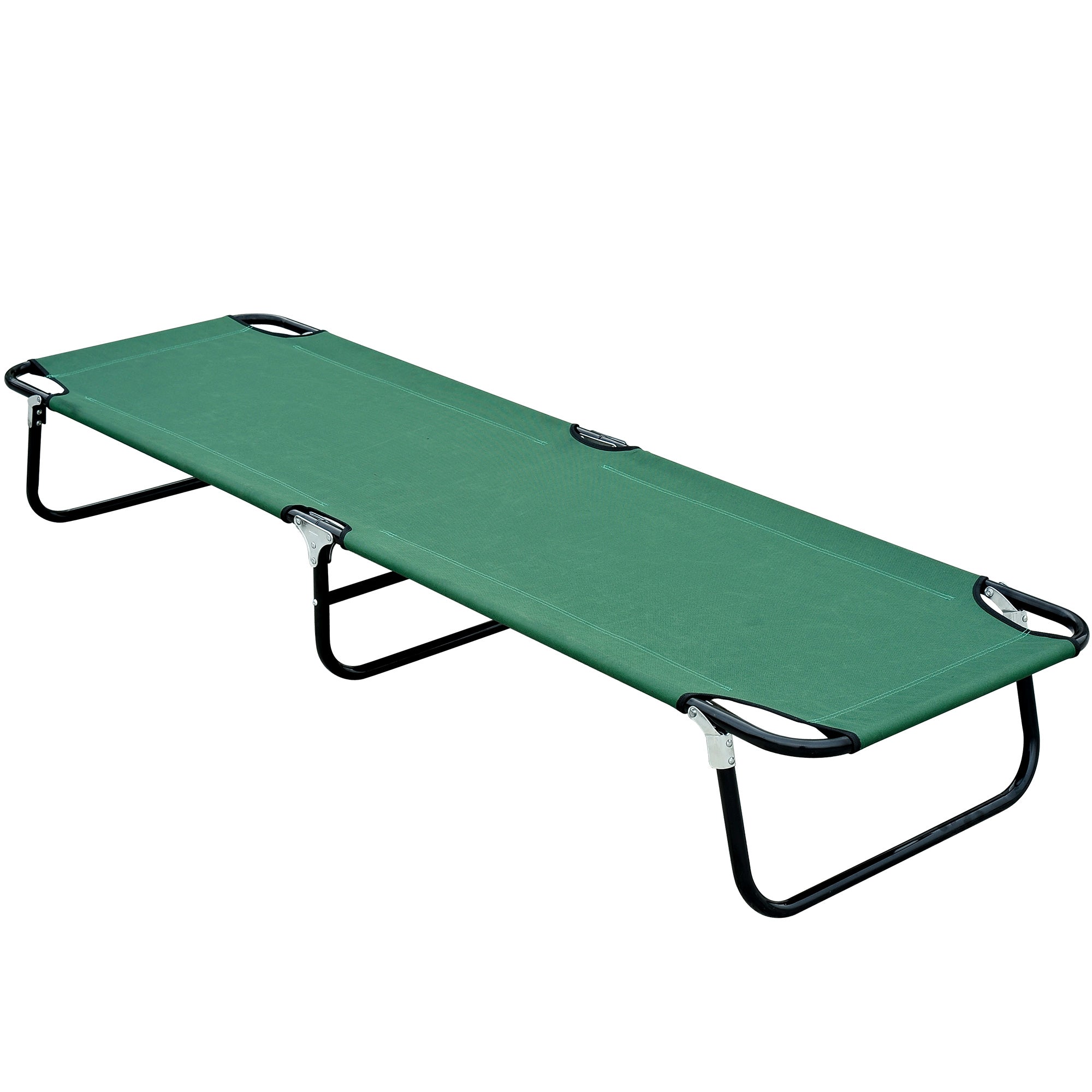 Outsunny Folding Camping Cot for Adults Portable Outdoor Sleeping Bed for Office Beach Home, Green