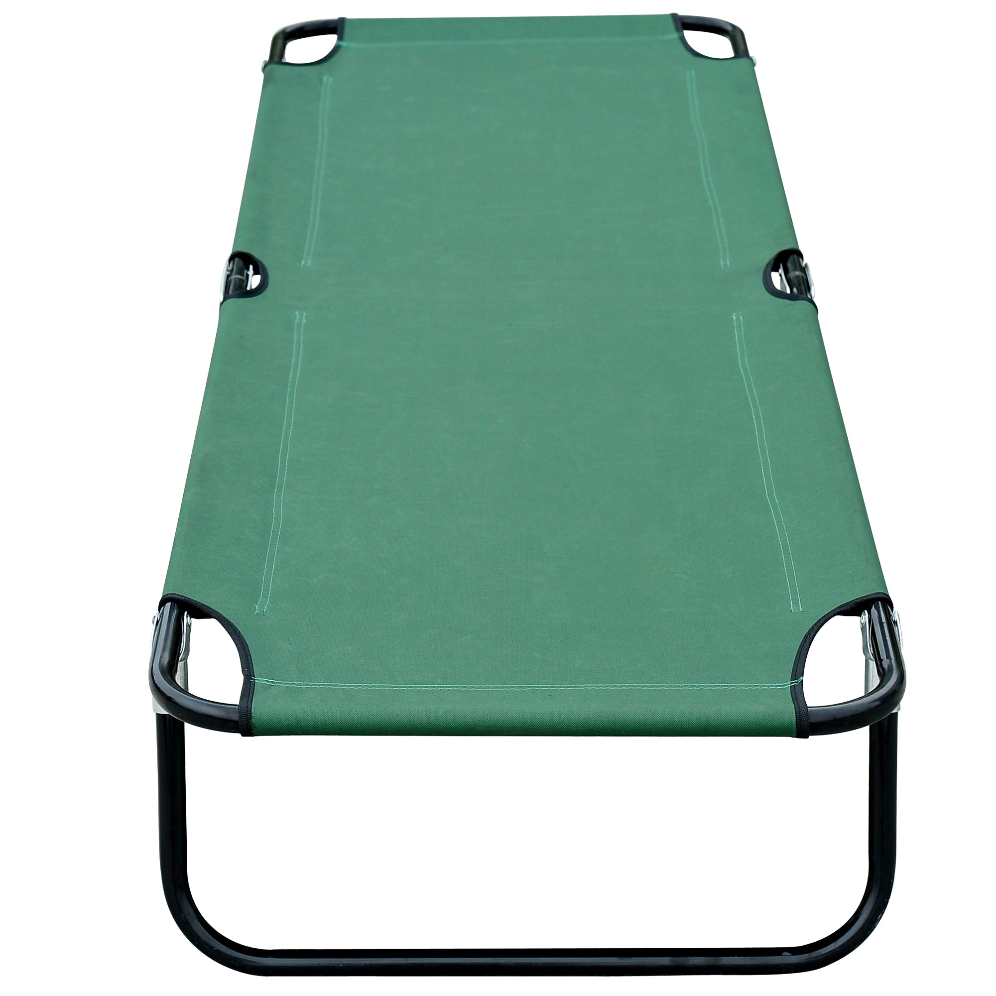 Outsunny Folding Camping Cot for Adults Portable Outdoor Sleeping Bed for Office Beach Home, Green