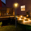 Outsunny 77" Solar Lamp Post Light, Aluminum Outdoor Street Lamp Garden Light, Motion Activated Sensor PIR, Adjustable Brightness for Lawn, Pathway, Driveway, Black