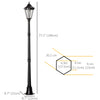 Outsunny 77" Solar Lamp Post Light, Aluminum Outdoor Street Lamp Garden Light, Motion Activated Sensor PIR, Adjustable Brightness for Lawn, Pathway, Driveway, Black