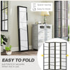 HOMCOM 4 Panel Wood Room Divider, 5.6ft Folding Privacy Screen, Freestanding Wall Partition Divider, White