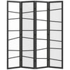 HOMCOM 4 Panel Wood Room Divider, 5.6ft Folding Privacy Screen, Freestanding Wall Partition Divider, White