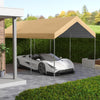Outsunny 10 x 20 ft Carport Replacement Canopy Cover, UV Resistant Garage Car Cover with Ball Bungee Cords, Beige, (Only Cover)