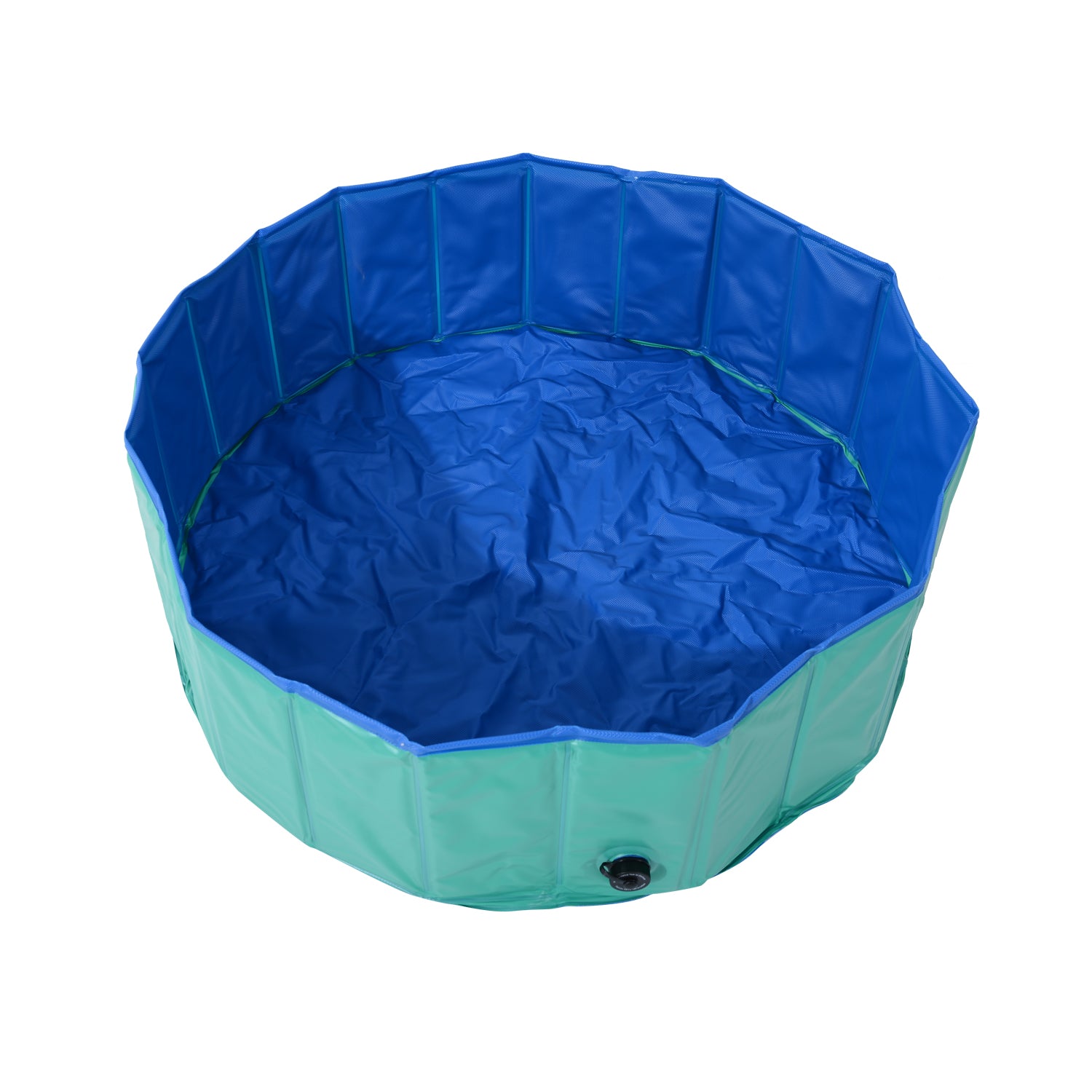 PawHut 12" x 46" Collapsible PVC Pet Foldable Swimming Pool Dog Bathing Tub - Green / Blue