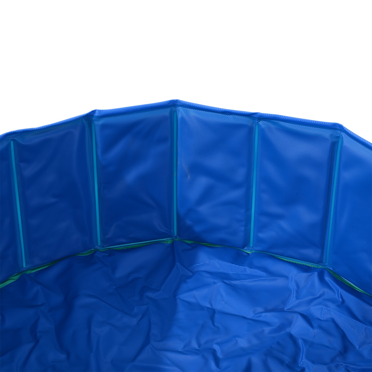 PawHut 12" x 46" Collapsible PVC Pet Foldable Swimming Pool Dog Bathing Tub - Green / Blue