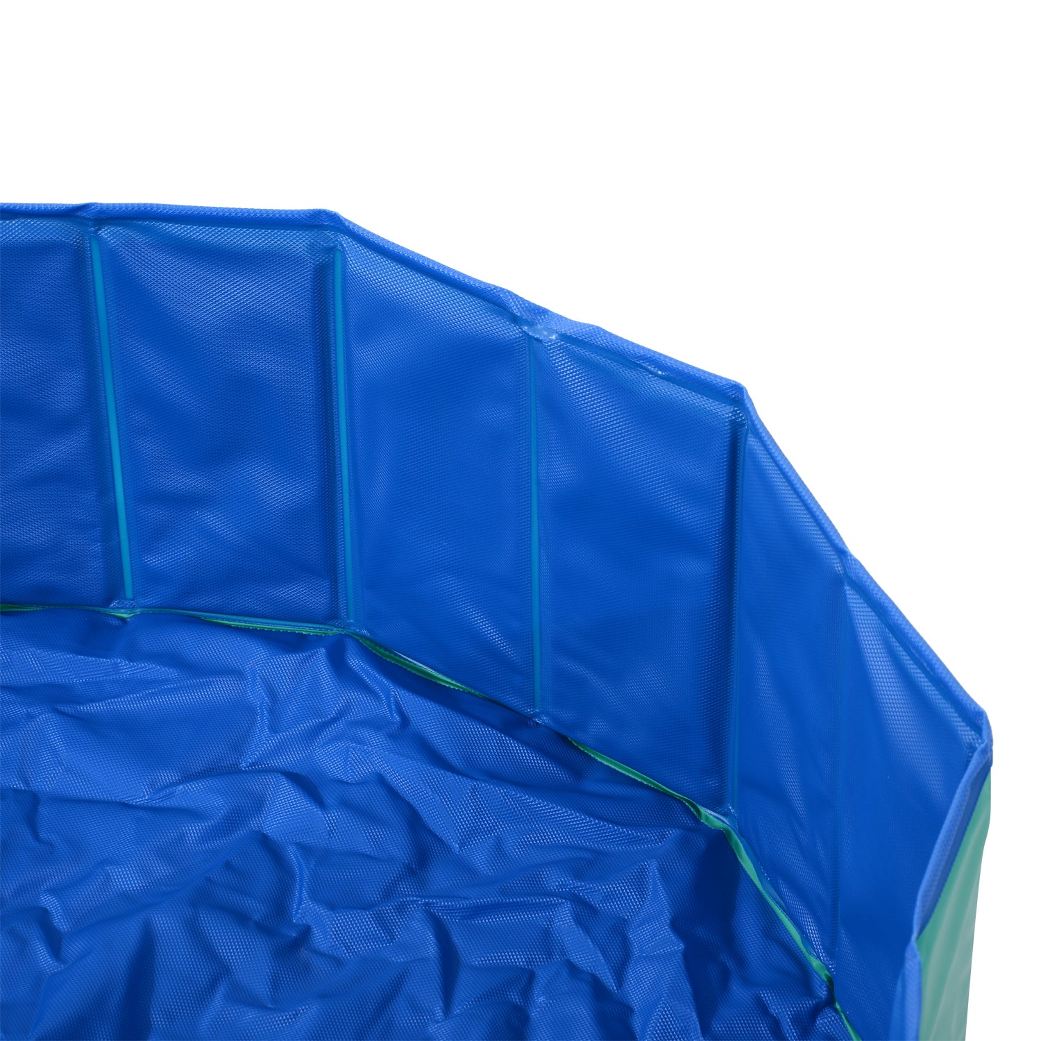 PawHut 12" x 46" Collapsible PVC Pet Foldable Swimming Pool Dog Bathing Tub - Green / Blue