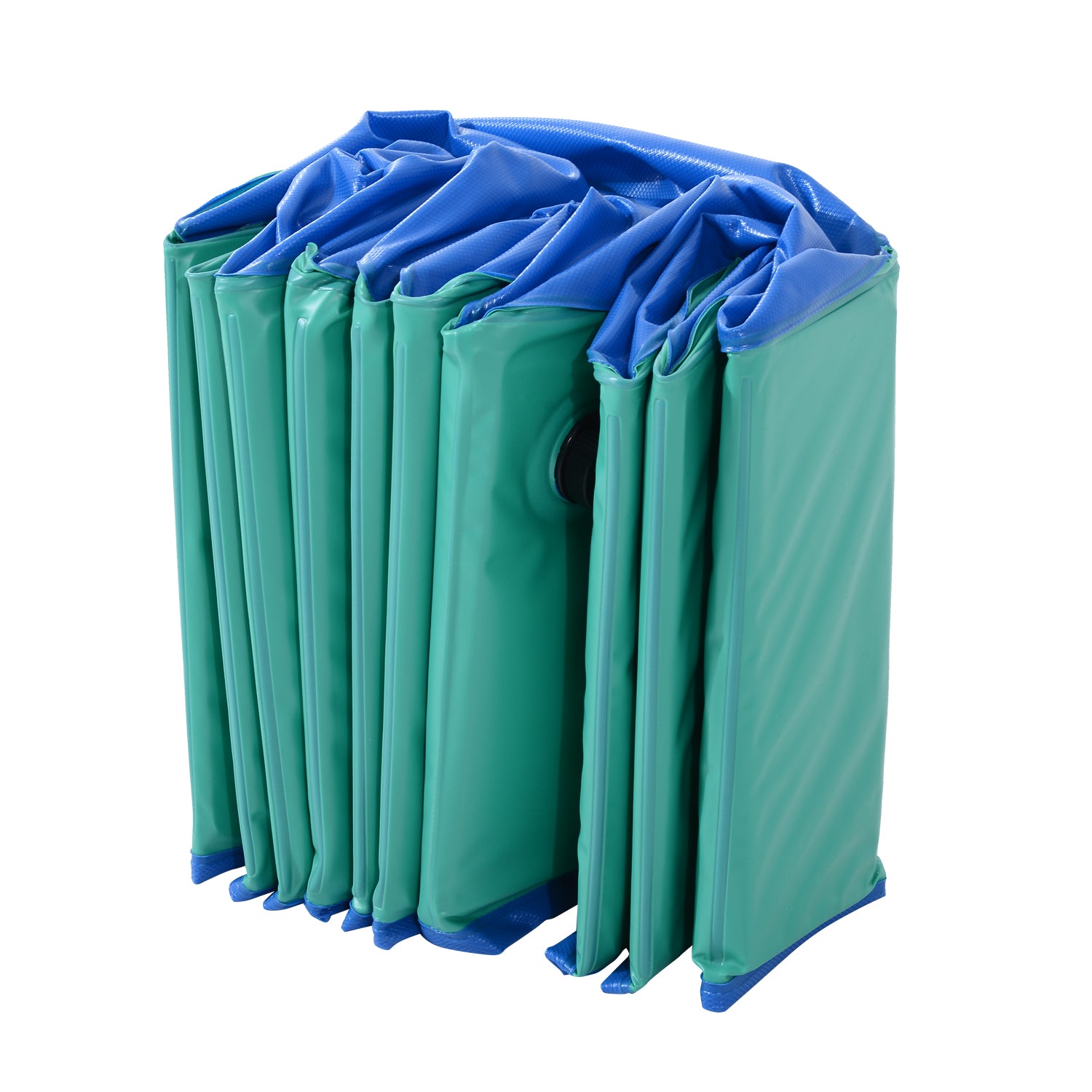 PawHut 12" x 46" Collapsible PVC Pet Foldable Swimming Pool Dog Bathing Tub - Green / Blue
