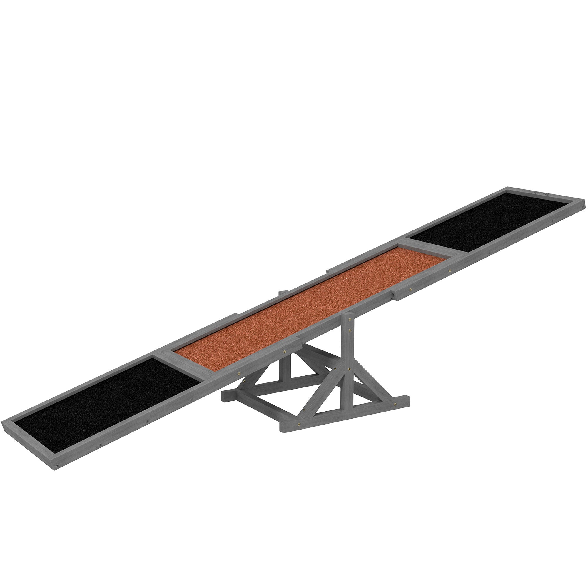 PawHut Wooden Dog Agility Seesaw for Training and Exercise, Platform Equipment Run Game Toy, Weather Resistant Pet Supplies, 83" L x 16" W x 14" H, Gray
