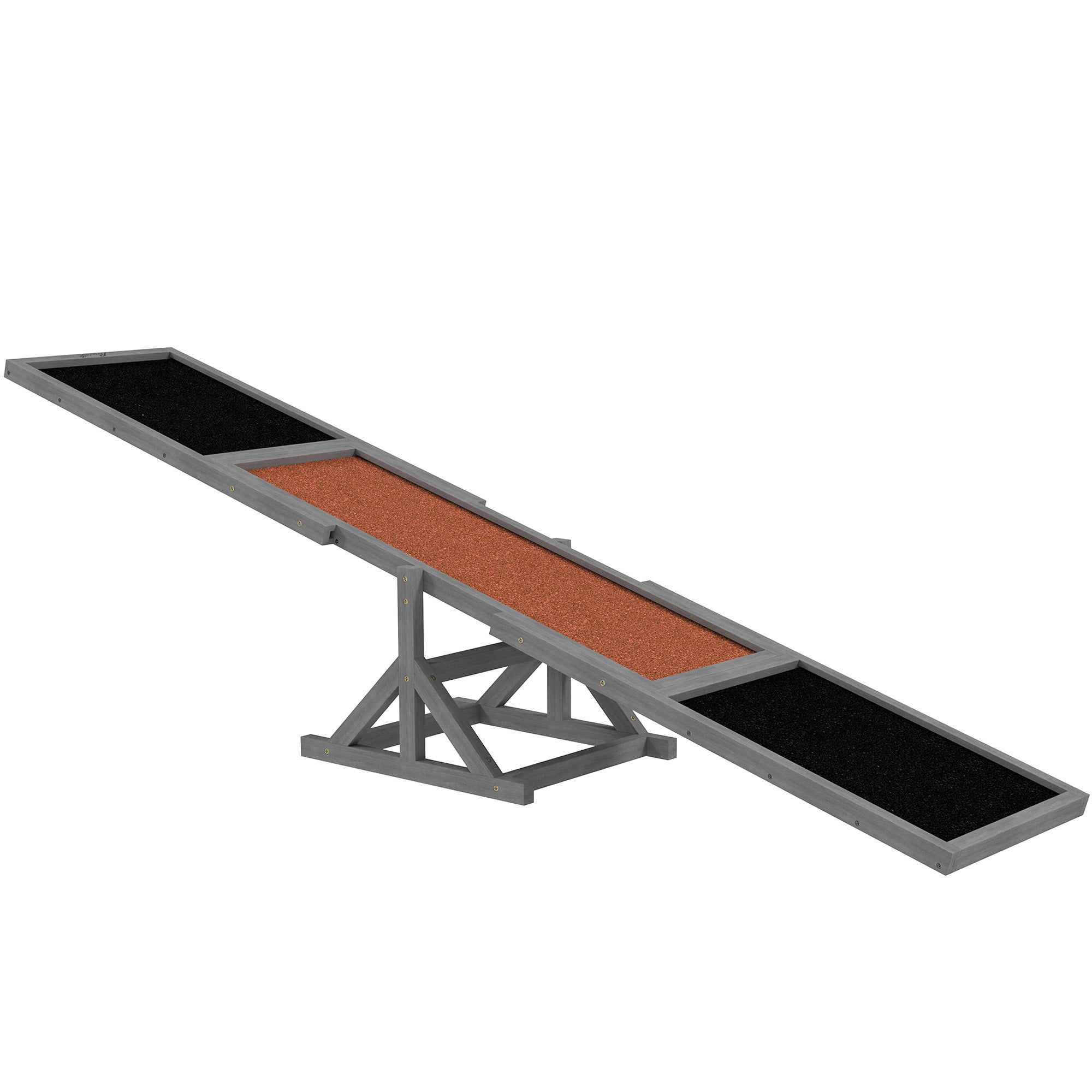 PawHut Wooden Dog Agility Seesaw for Training and Exercise, Platform Equipment Run Game Toy, Weather Resistant Pet Supplies, 83" L x 16" W x 14" H, Gray