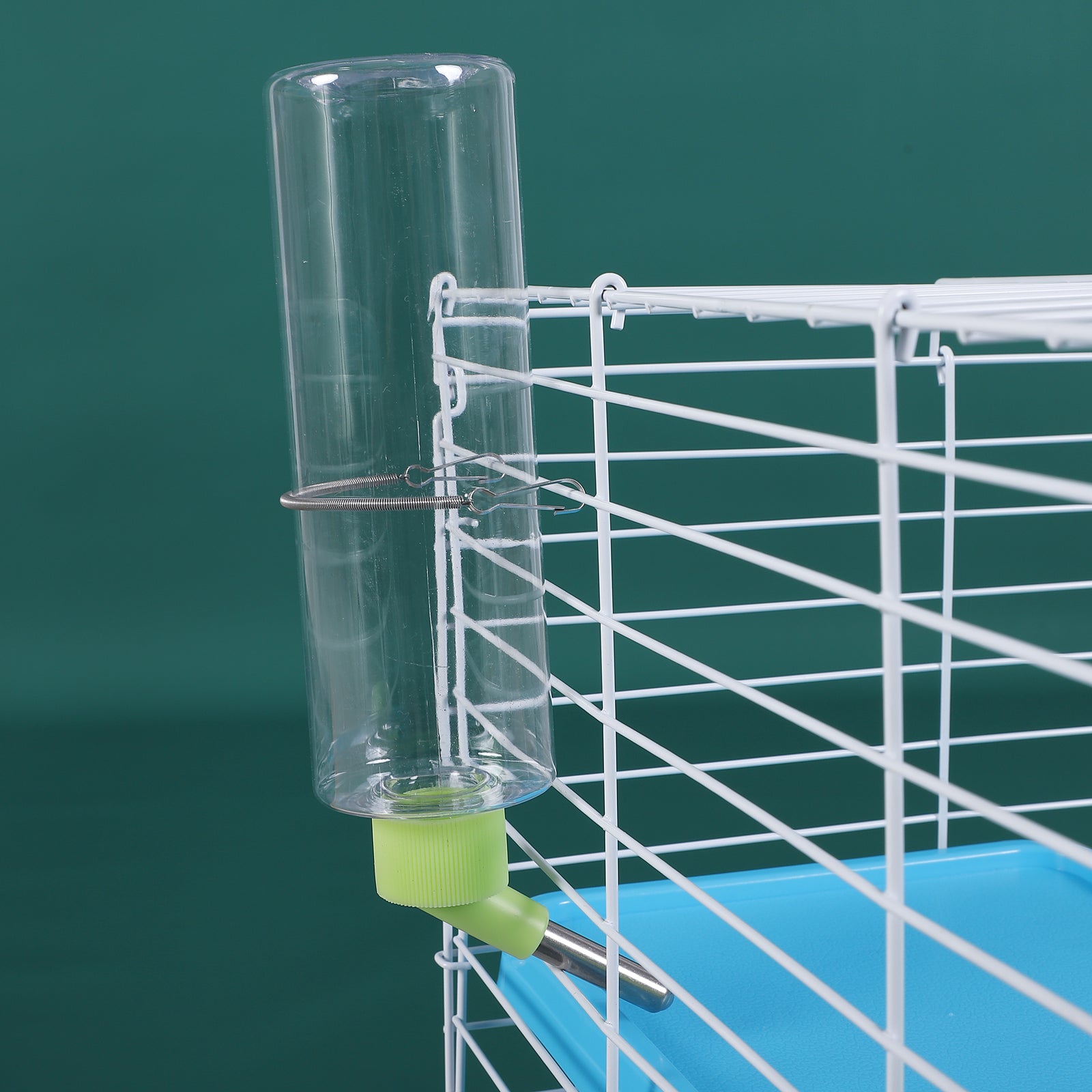 PawHut 40” Steel Plastic Small Animal Pet Cage Kit with Wheels - Blue and White