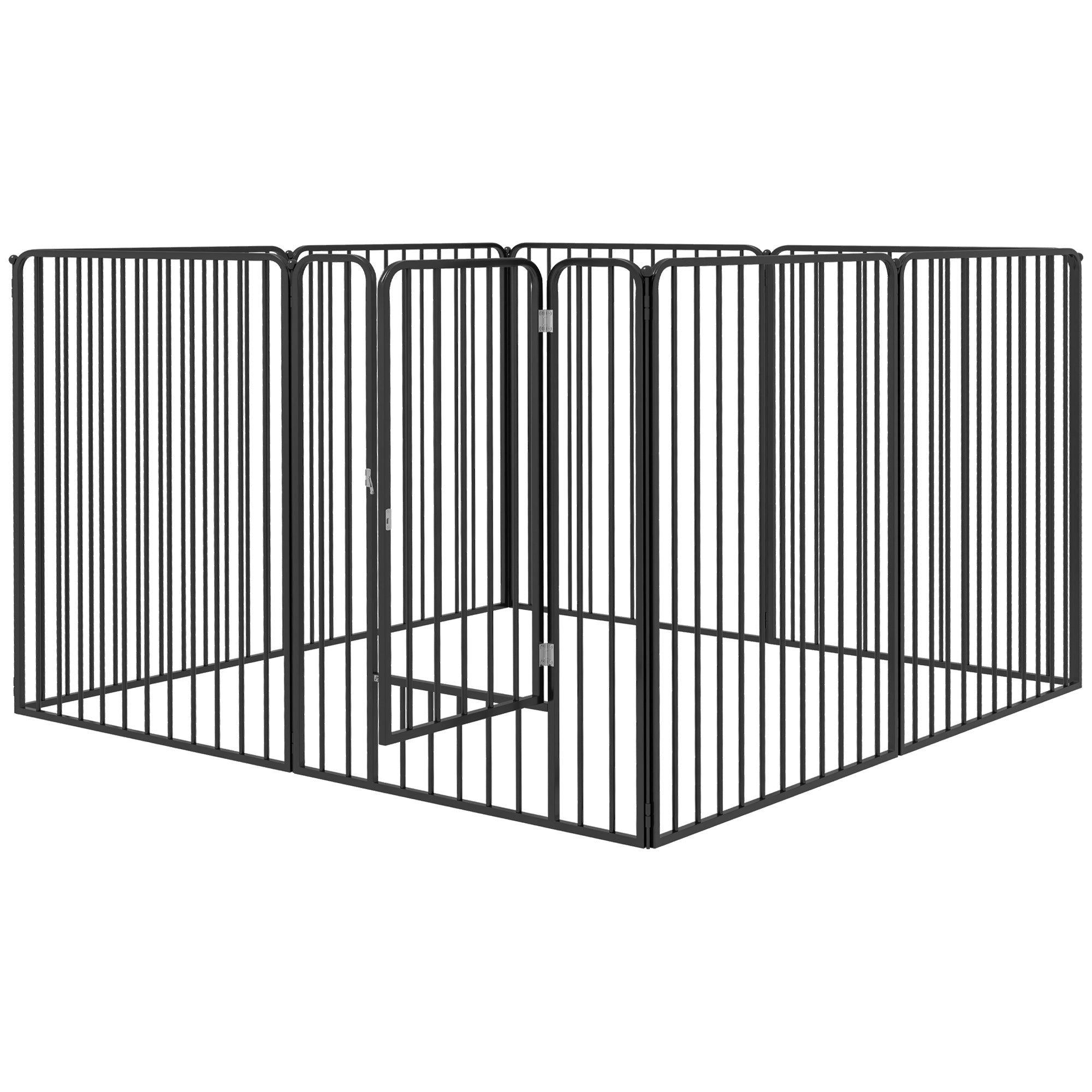 PawHut Heavy Duty Dog Playpen, 8 Panels Dog Pen, 100cm Height Pet Playpen Exercise Pen, with Door, for Small and Medium, Large Dogs