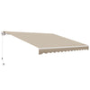 Outsunny 12' x 10' Retractable Awning Patio Sun Shade Shelter with Manual Crank Handle, UV & Water-Resistant Fabric and Aluminum Frame for Deck, Balcony, Yard, Cream White