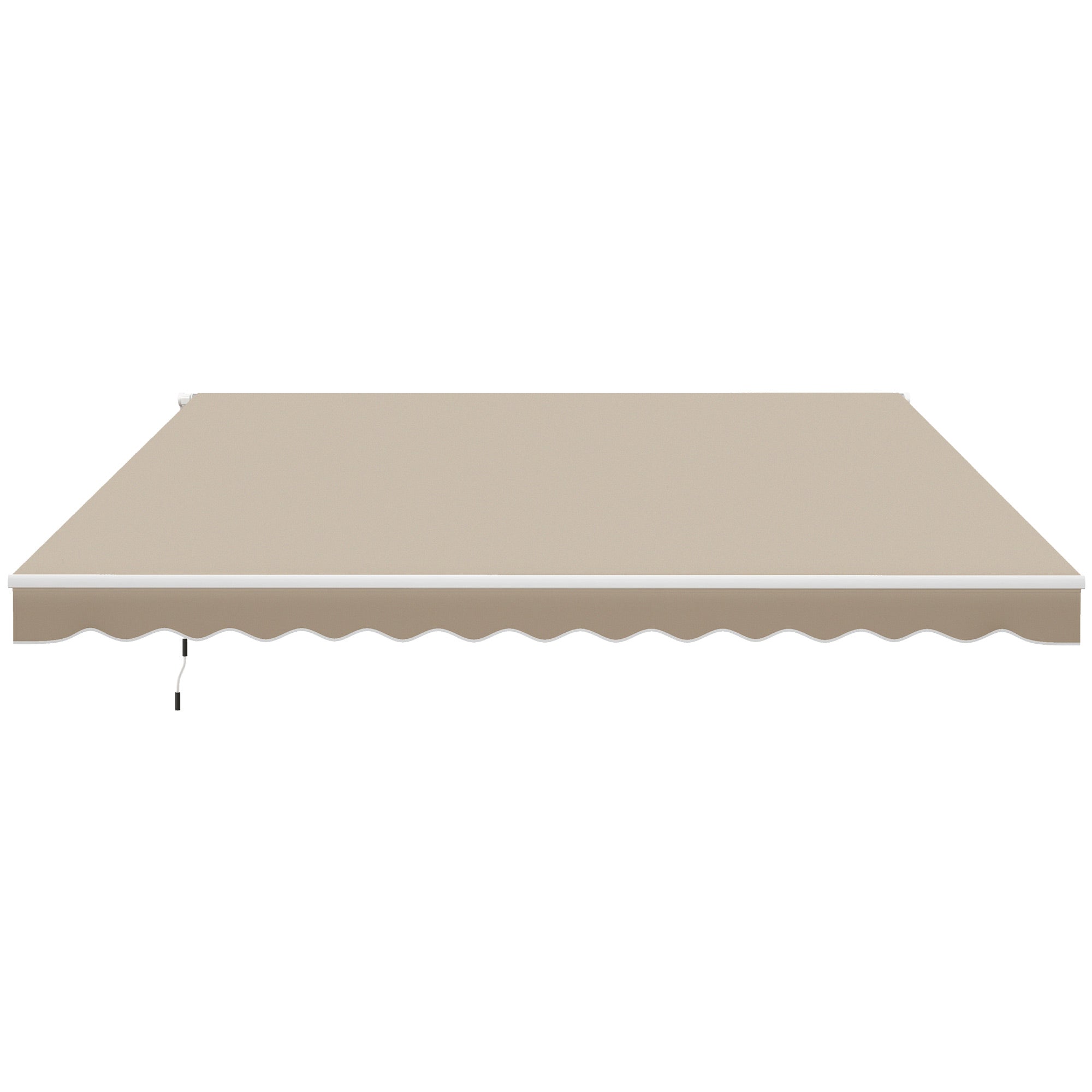 Outsunny 12' x 10' Retractable Awning Patio Sun Shade Shelter with Manual Crank Handle, UV & Water-Resistant Fabric and Aluminum Frame for Deck, Balcony, Yard, Cream White