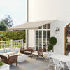 Outsunny 12' x 10' Retractable Awning Patio Sun Shade Shelter with Manual Crank Handle, UV & Water-Resistant Fabric and Aluminum Frame for Deck, Balcony, Yard, Cream White