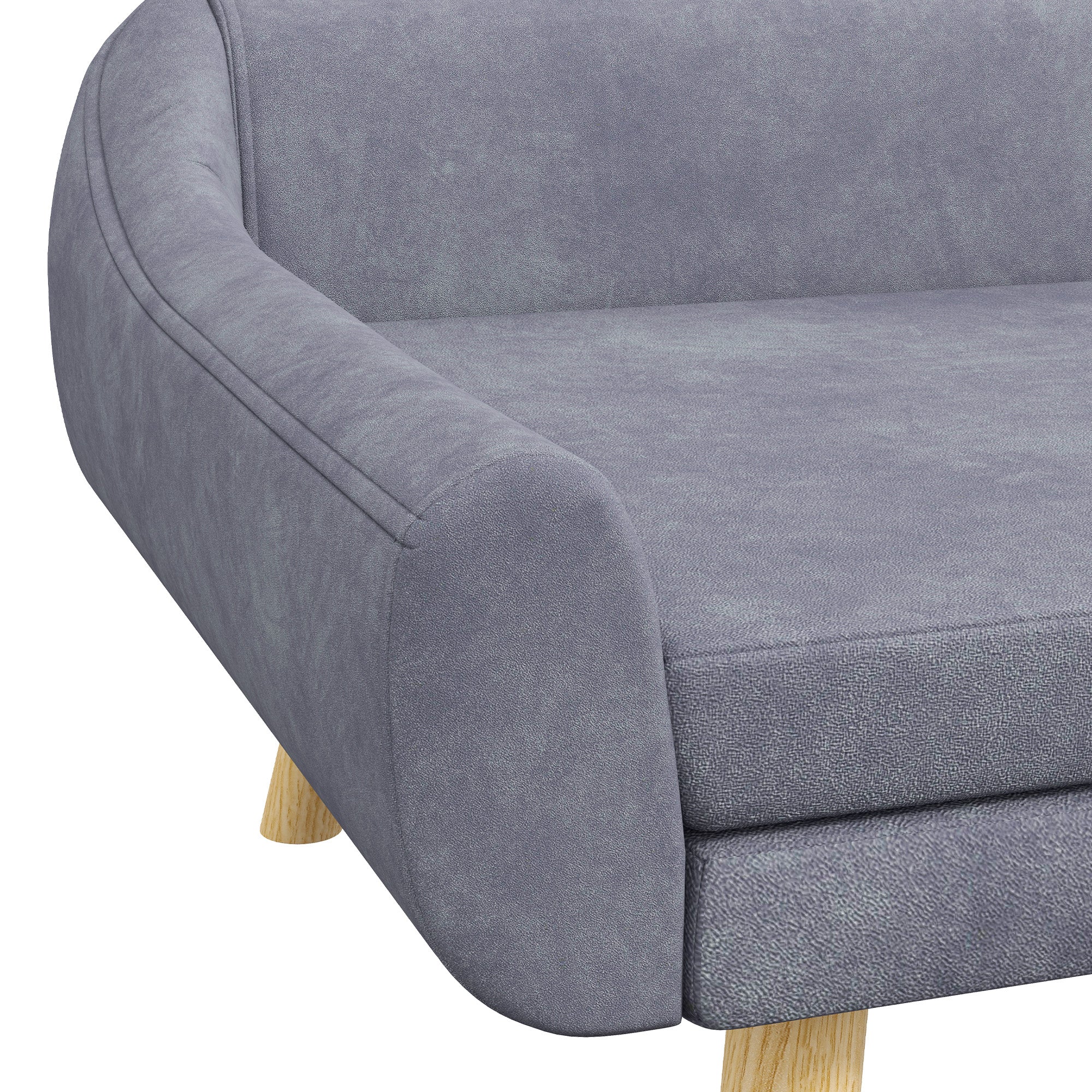 PawHut Dog Sofa Bed with Soft Cushion, Pet Couch with Wooden Frame, Removable and Washable Cover, for Medium and Large Dogs, Grey
