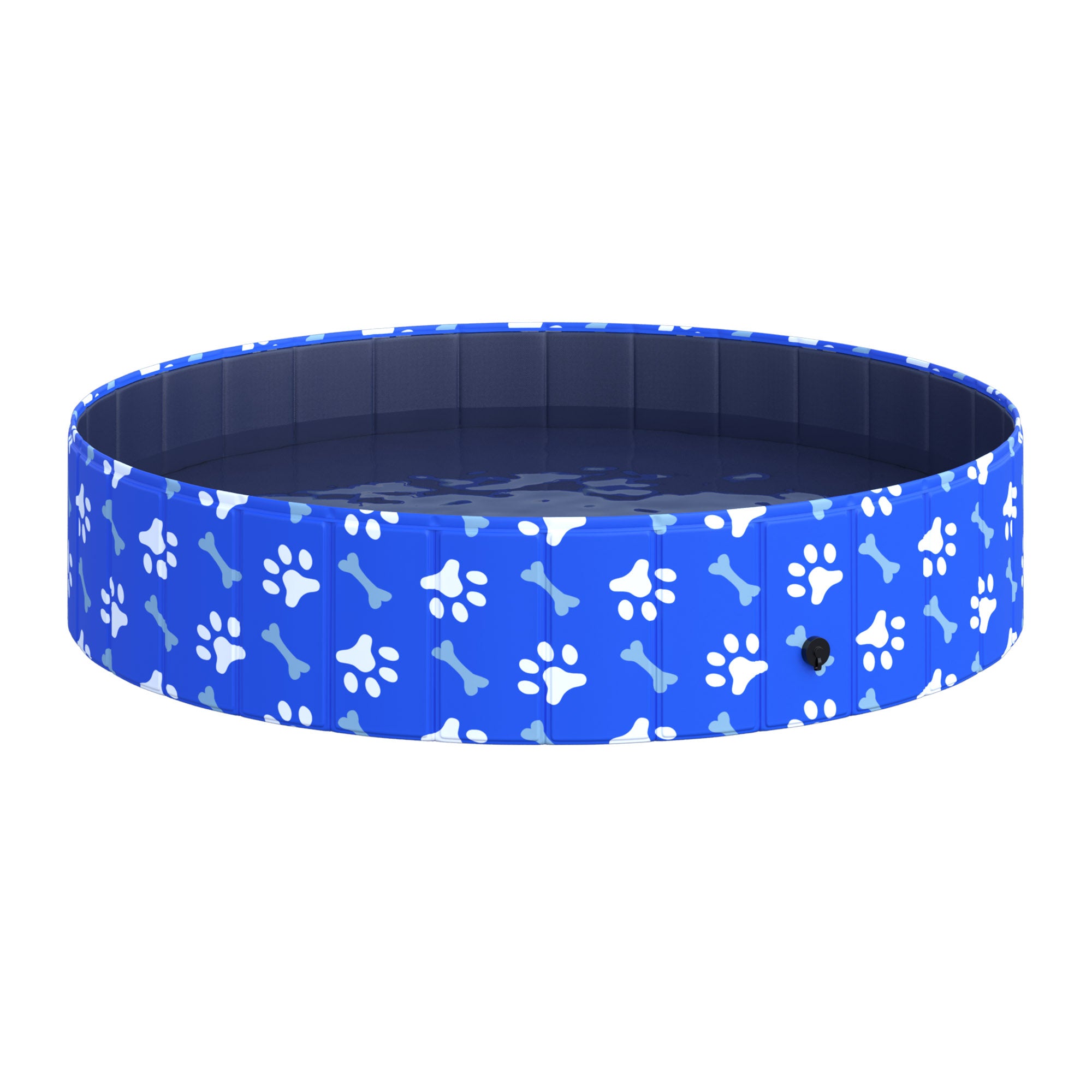 PawHut Foldable Pet Swimming Pool, Portable Dog Bathing Tub, 12" x 55" Plastic Large Dog Pool for Outdoor Dogs and Cats, Blue