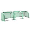Outsunny 11.5' x 3.3' x 2.6' PE Mini Tunnel Greenhouse Garden Green Grow Shed Portable Plant Flower Warm House Steel Frame Zipped Doors, Green