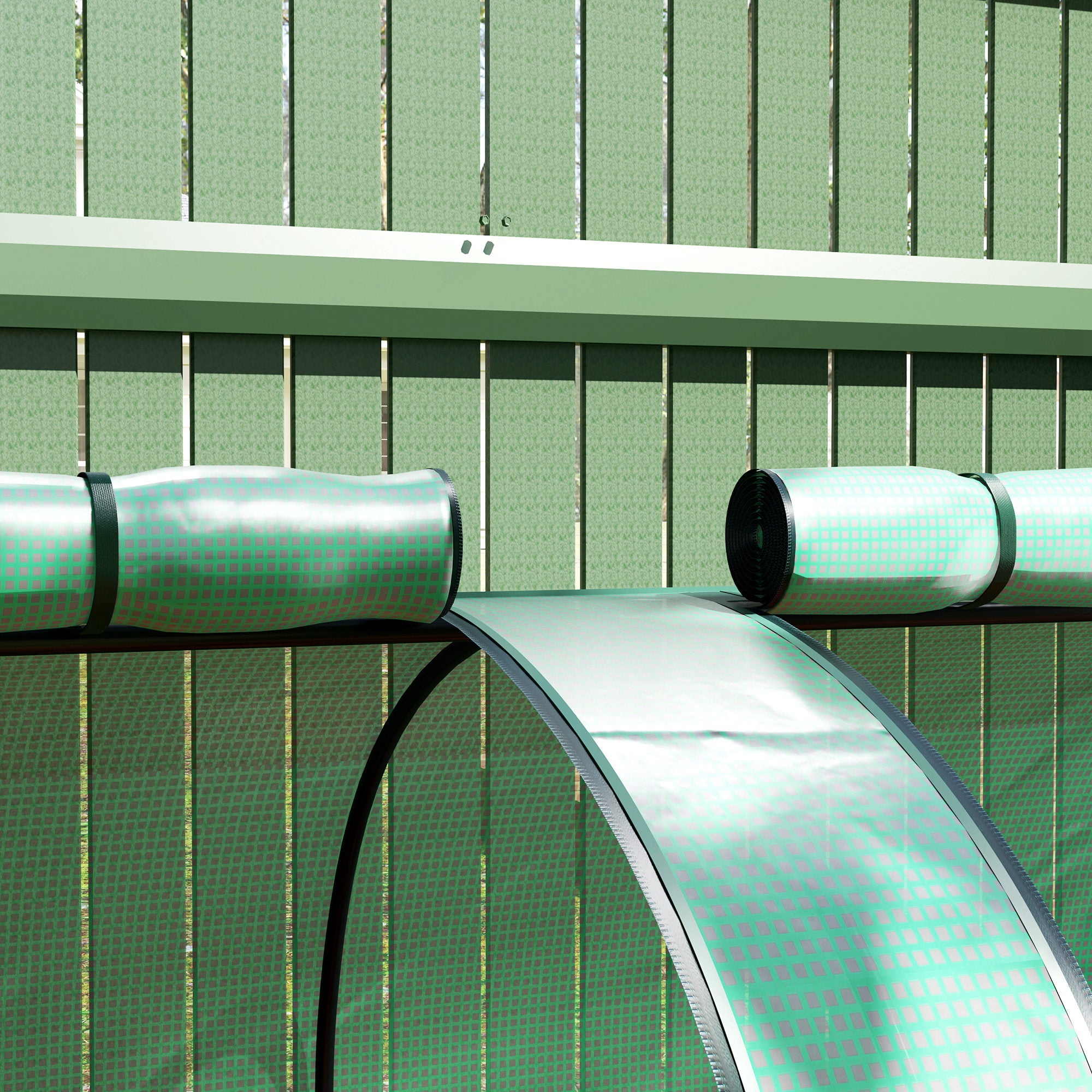 Outsunny 11.5' x 3.3' x 2.6' PE Mini Tunnel Greenhouse Garden Green Grow Shed Portable Plant Flower Warm House Steel Frame Zipped Doors, Green