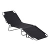 Outsunny Folding Outdoor Lounge Chair, Portable Reclining Beach Lounger with Breathable Mesh Fabric, Sun Lounge Bed Camping Cot for Patio, Garden, Poolside, Black