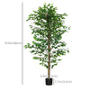 HOMCOM 6ft Set of 2 Artificial Ficus Tree with Pot, Indoor Outdoor Fake Plants for Home Office Living Room Decor