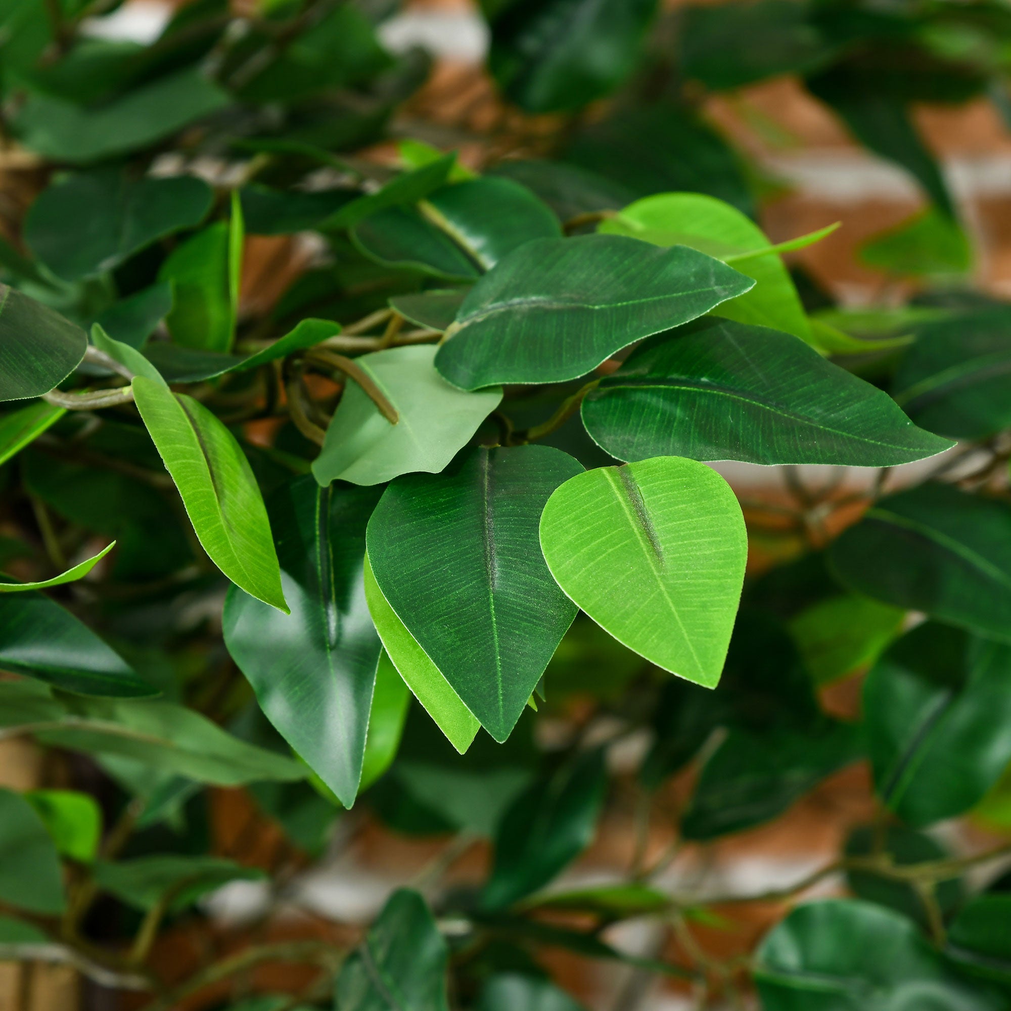 HOMCOM 6ft Set of 2 Artificial Ficus Tree with Pot, Indoor Outdoor Fake Plants for Home Office Living Room Decor