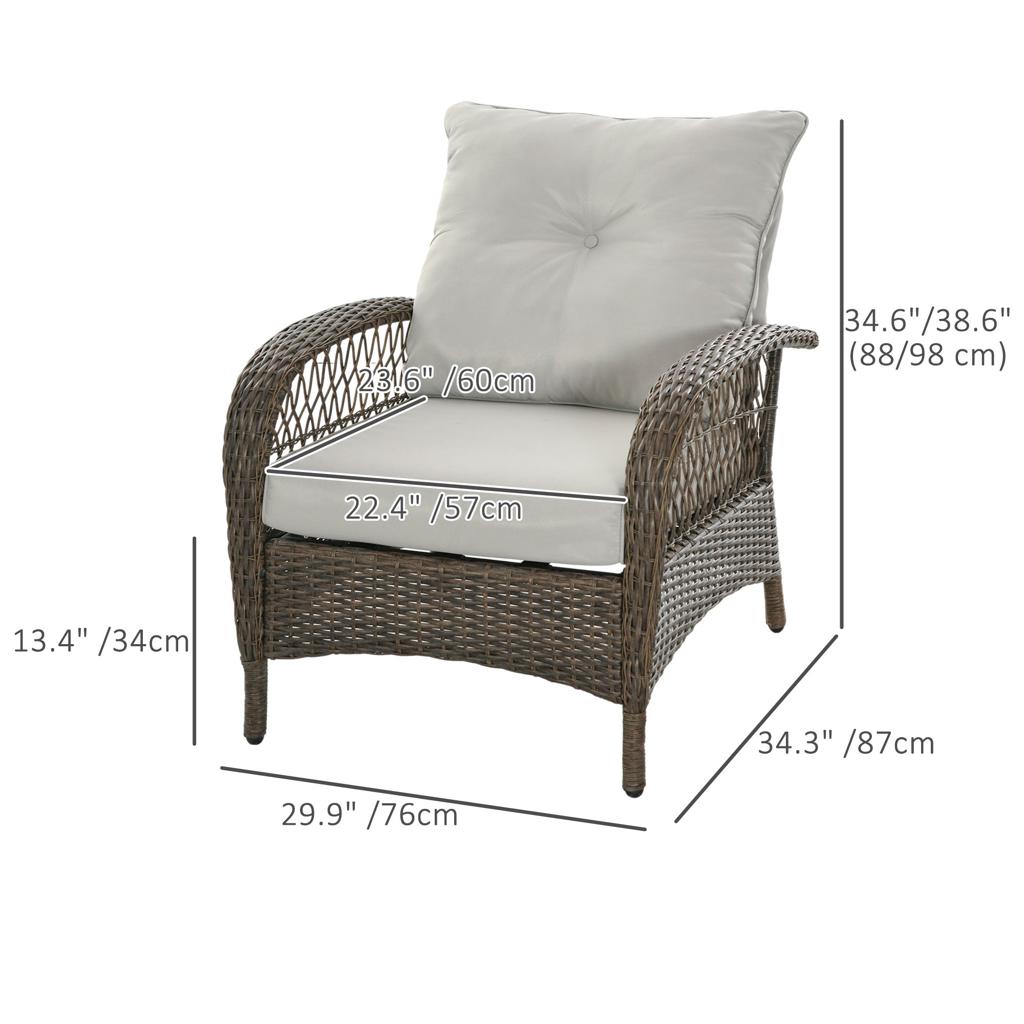 Outsunny Patio Sofa with 4.7