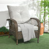 Outsunny Patio Sofa with 4.7" Thick Padded Cushions, PE Rattan Outdoor Couch with Wide Armrests, for Conservatory, Garden, Poolside, Grey