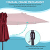 Outsunny 15ft Double-sided Patio Umbrella with Twin Canopy, Extra Large Outdoor Parasol with Crank for Pool, Deck, Market, Wine Red