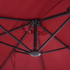 Outsunny 15ft Double-sided Patio Umbrella with Twin Canopy, Extra Large Outdoor Parasol with Crank for Pool, Deck, Market, Wine Red