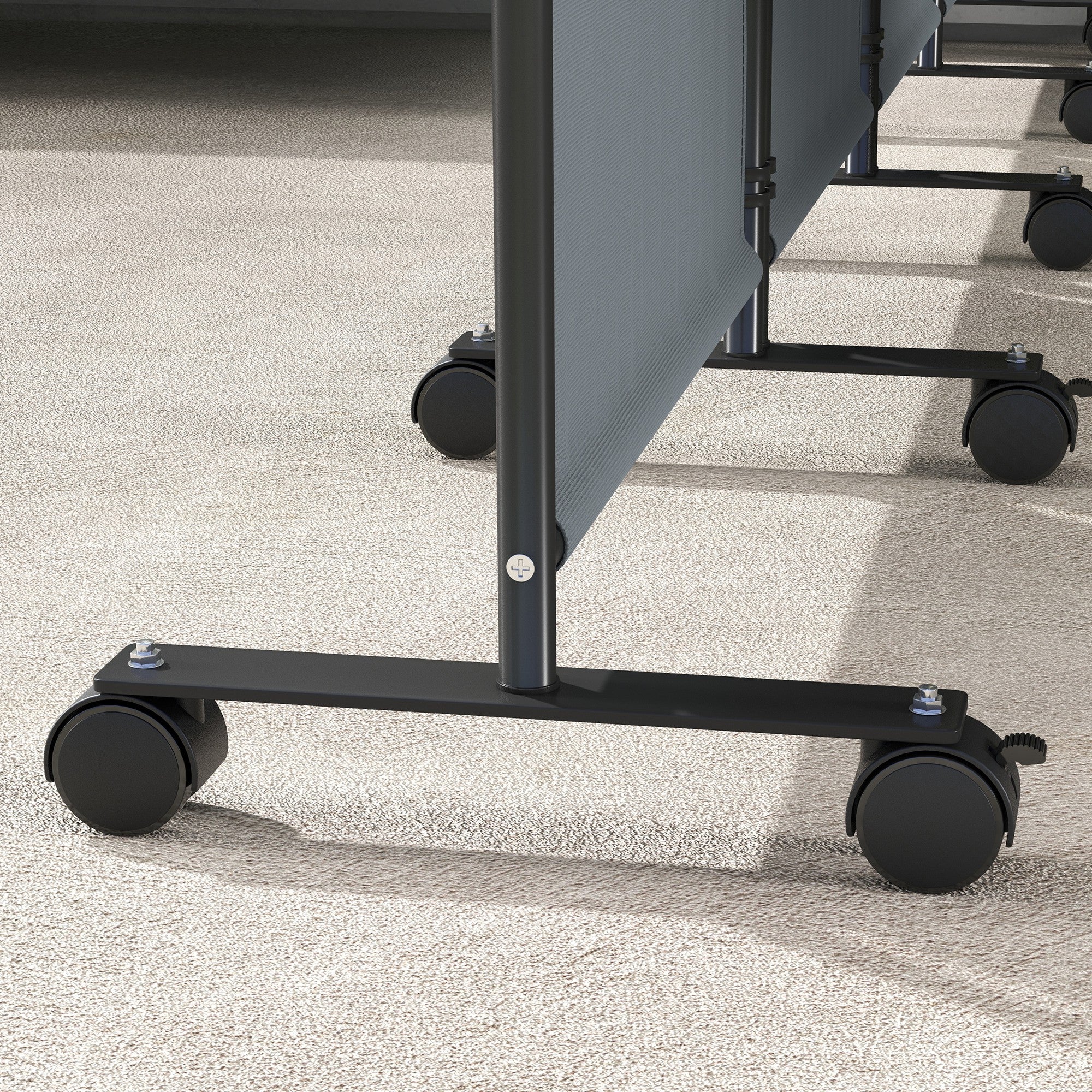 Outsunny 4 Panel Folding Room Divider with Lockable Wheels, 5.6ft Rolling Privacy Screen, Portable Freestanding Privacy Panel for Garden Backyard Deck Pool Hot Tub, Dark Grey