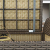 Outsunny 2-In-1 Patio Wicker Storage Bench, 27 Gallon Outdoor PE Rattan Patio Furniture, Large Capacity Rectangle Basket Box with Handles and Cushion, Dark Grey