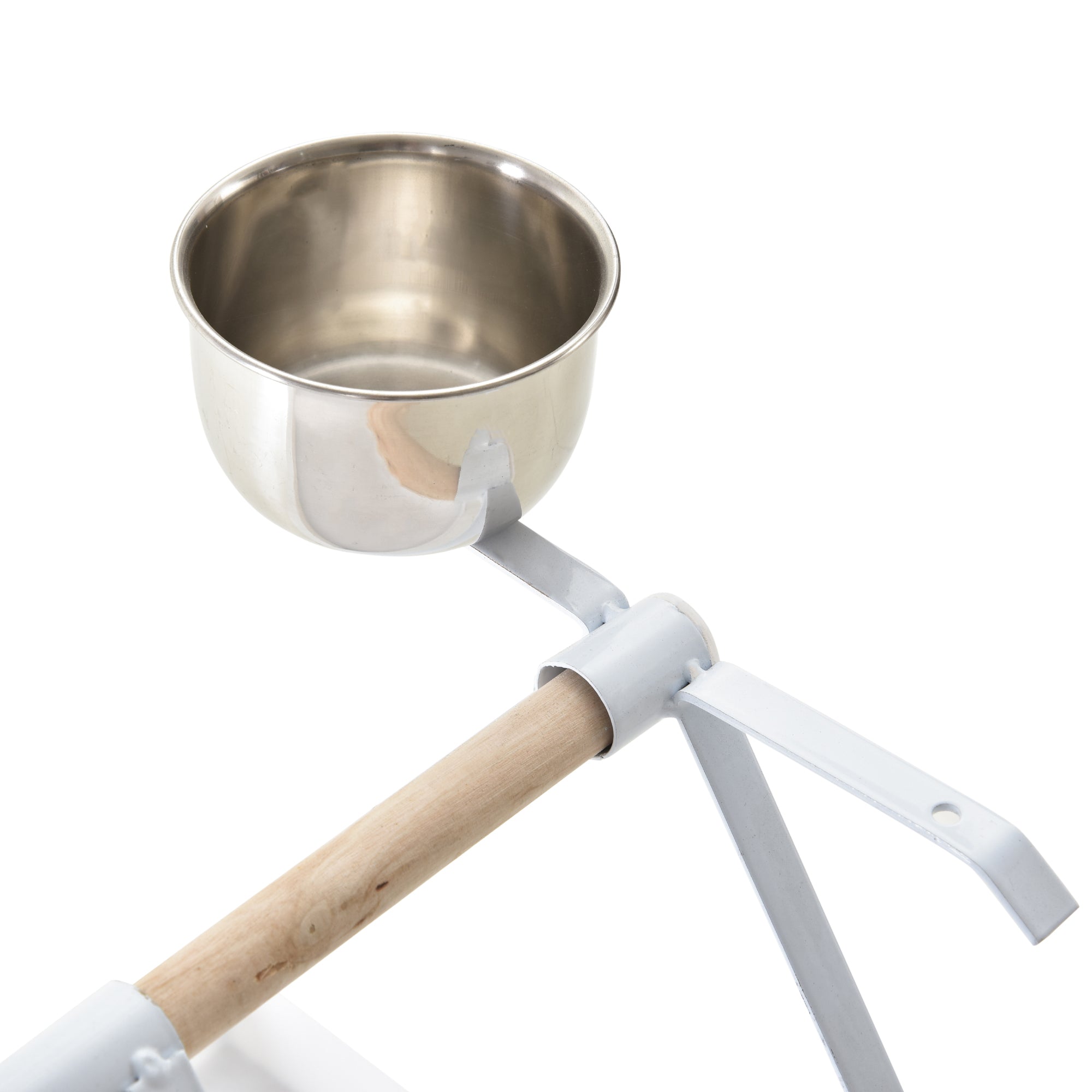 PawHut Portable Bird Play Perch Stand with Wooden Perch, Stainless Steel Feeding Bowls, & an Easy-Clean Tray, White