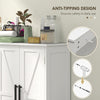 HOMCOM Bathroom Floor Cabinet, Farmhouse Bathroom Storage Cabinet with Barn Doors and Adjustable Shelf, White
