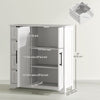 HOMCOM Bathroom Floor Cabinet, Farmhouse Bathroom Storage Cabinet with Barn Doors and Adjustable Shelf, White