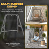 Outsunny Hammock Chair Stand, Hanging Heavy Duty Metal Frame Hammock Stand for Hanging Hammock Air Porch Swing Chair, Egg Cahir, Indoor & Outdoor Use, Black