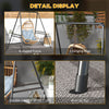 Outsunny Hammock Chair Stand, Hanging Heavy Duty Metal Frame Hammock Stand for Hanging Hammock Air Porch Swing Chair, Egg Cahir, Indoor & Outdoor Use, Black