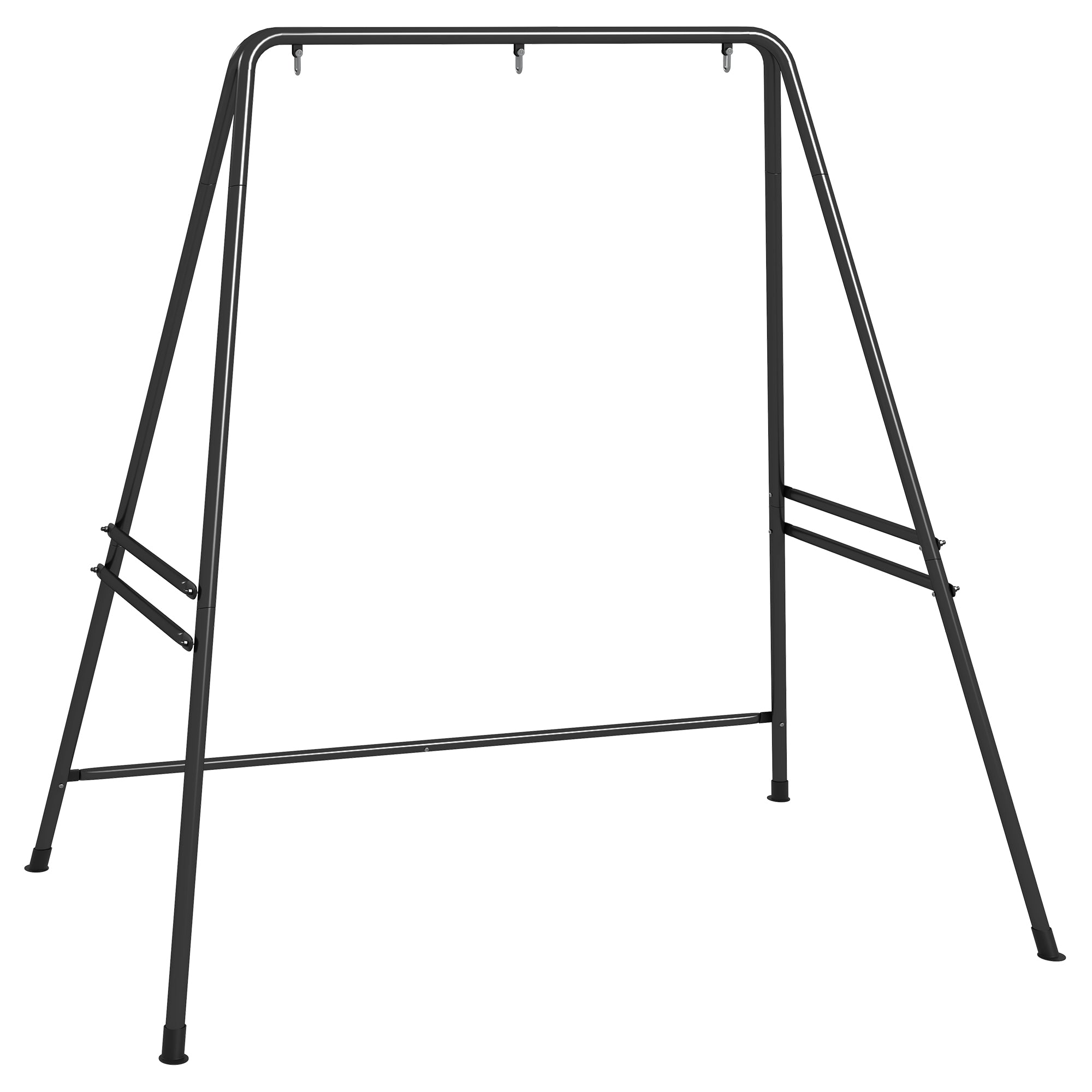 Outsunny Hammock Chair Stand, Hanging Heavy Duty Metal Frame Hammock Stand for Hanging Hammock Air Porch Swing Chair, Egg Cahir, Indoor & Outdoor Use, Black