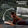 Outsunny Wicker Chaise Lounge, Outdoor Lounge Chair, PE Rattan Patio Sun lounger with Head-rest, 5-Level Height Adjust Backrest, Cushion, & Wheels, Deep Coffee and Med Grey